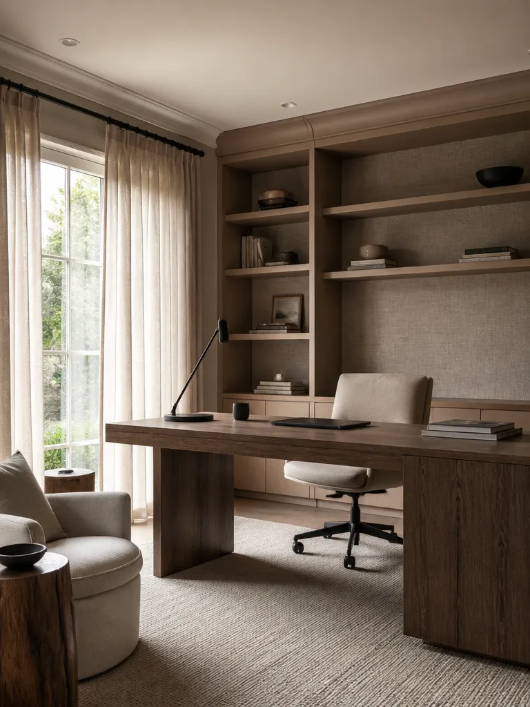 Linen Fabric Home Office Luxury editorial staging