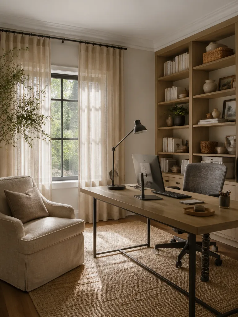 Linen Fabric Home Office Warm residential staging
