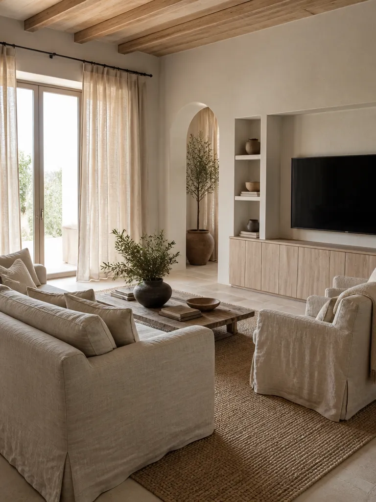 Linen Fabric Living Room Luxury editorial staging