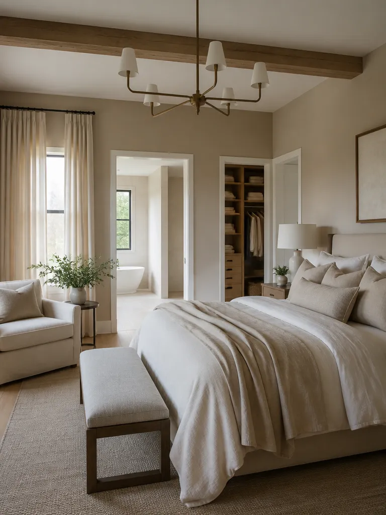 Linen Fabric Master Bedroom