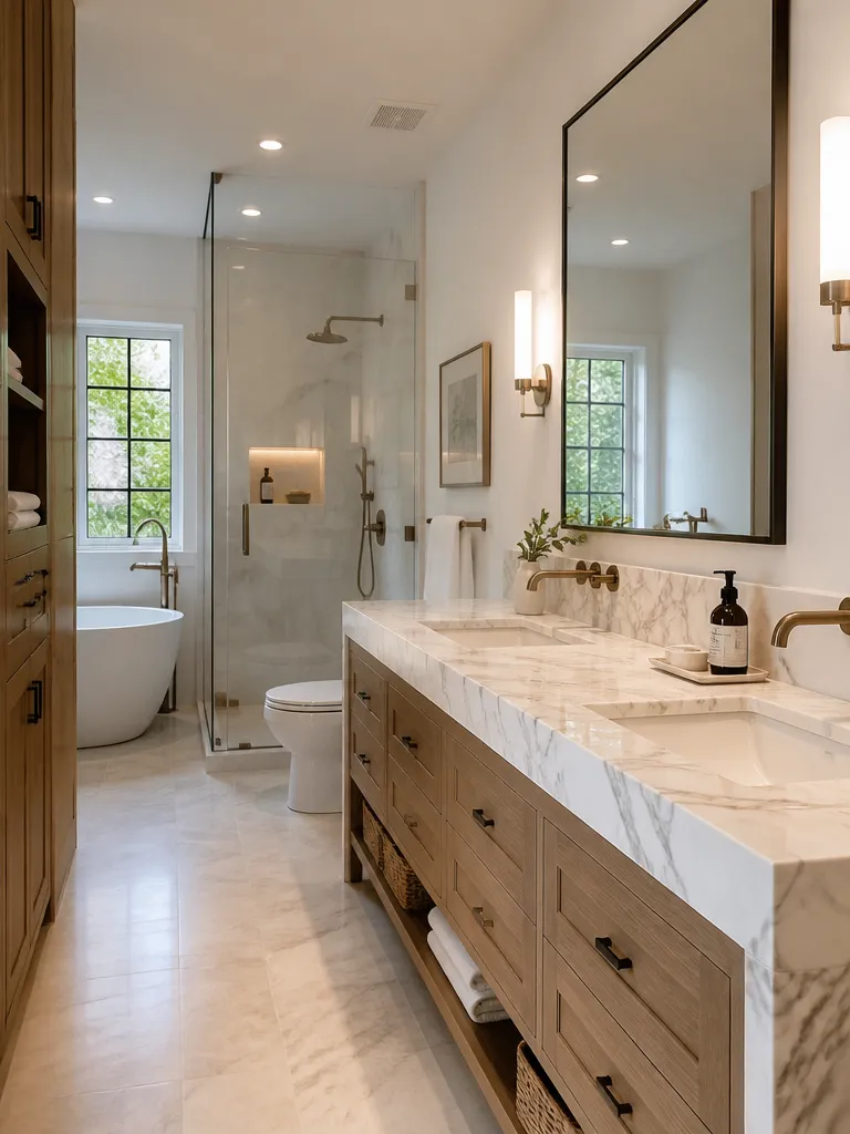 Marble Countertops Bathroom Warm residential staging