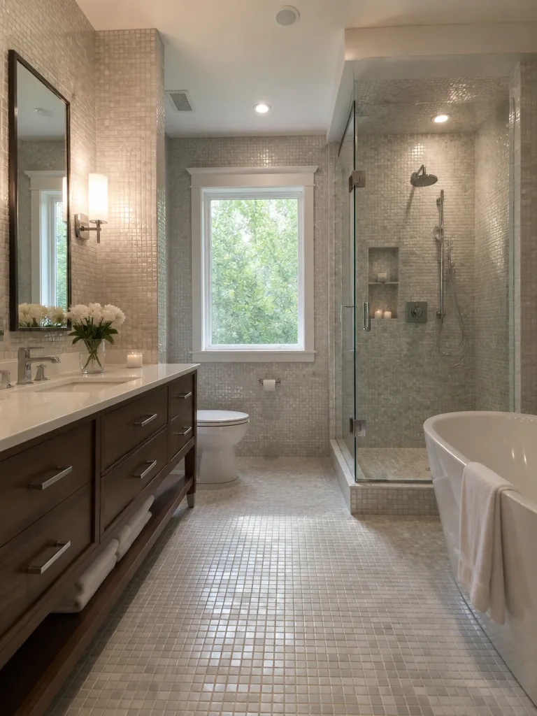 Mosaic Tile Bathroom Luxury editorial staging