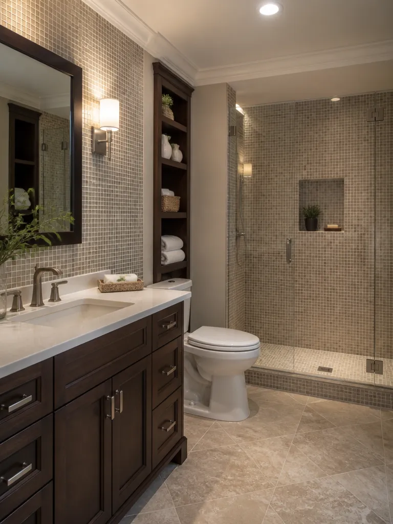 Mosaic Tile Bathroom Warm residential staging