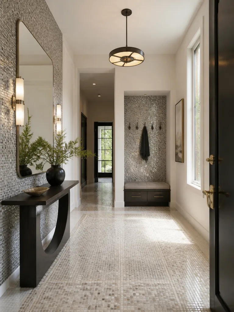 Mosaic Tile Entryway Luxury editorial staging