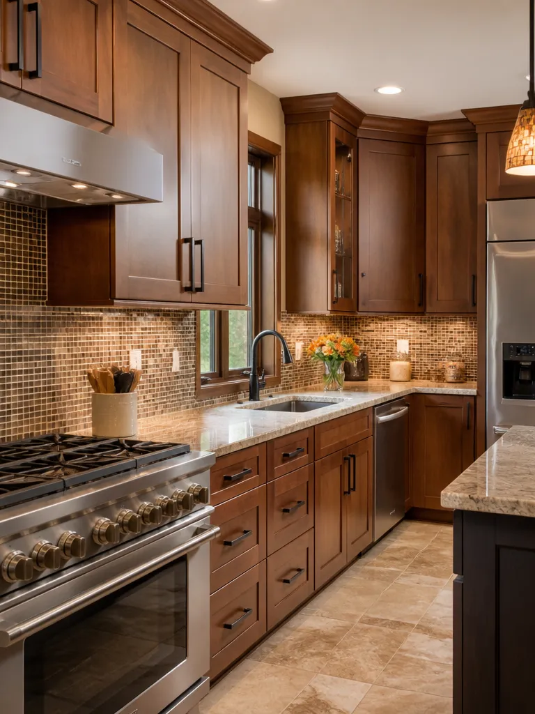 Mosaic Tile Kitchen Warm residential staging