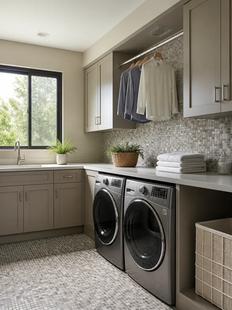 Mosaic Tile Laundry Room
