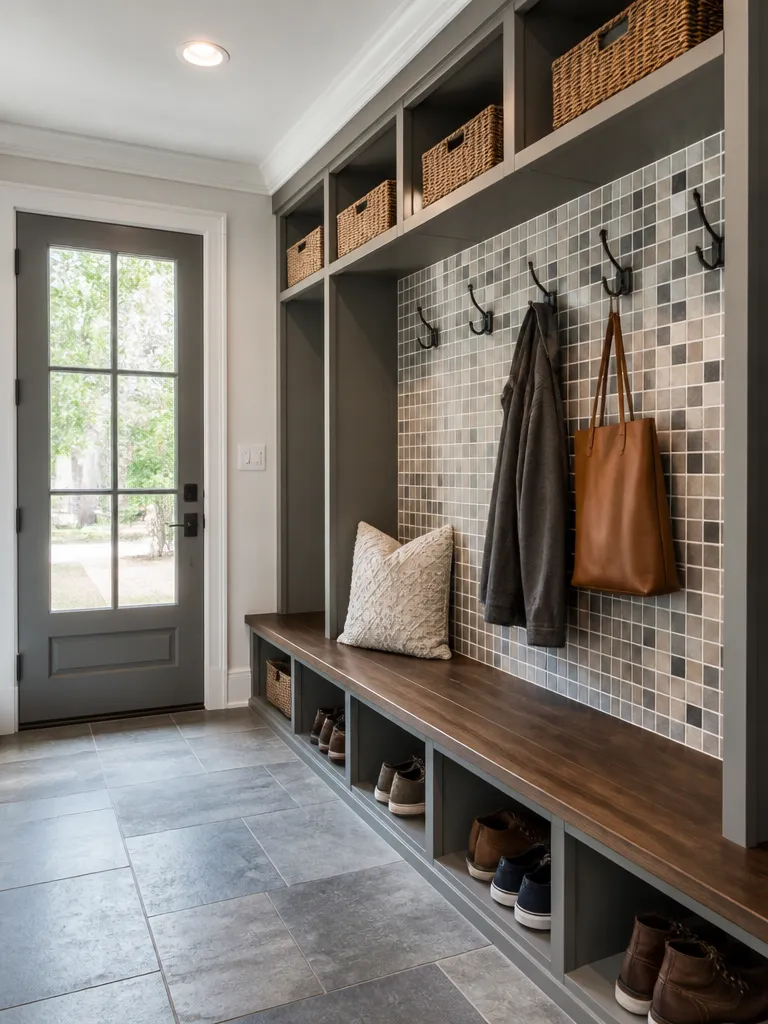 Mosaic Tile Mudroom