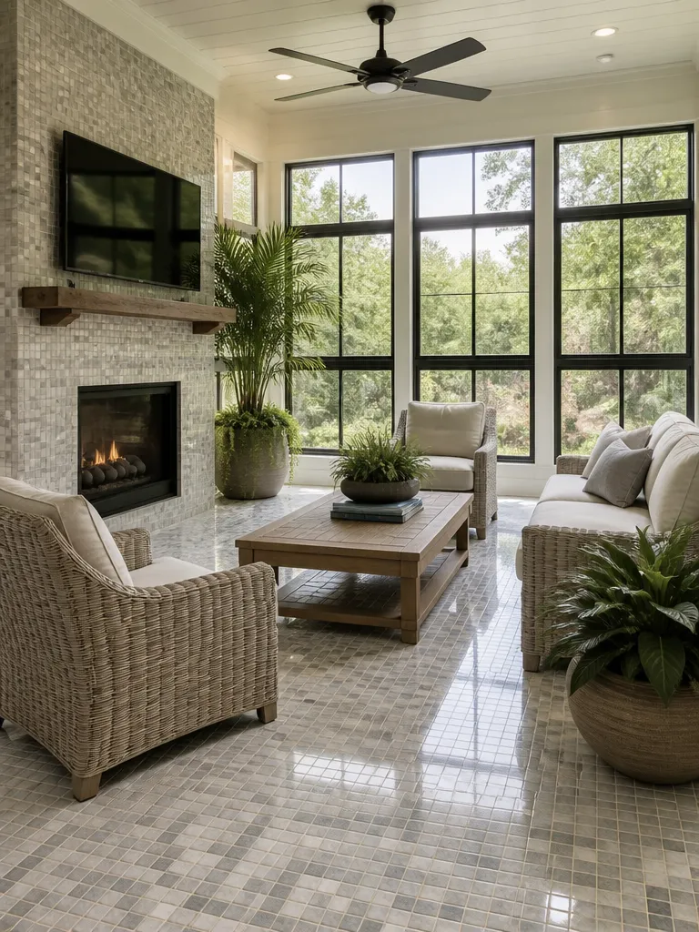 Mosaic Tile Sunroom
