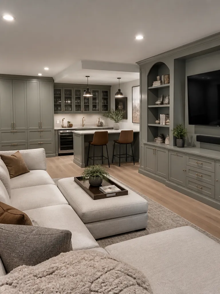 Painted Cabinets Basement Luxury editorial staging