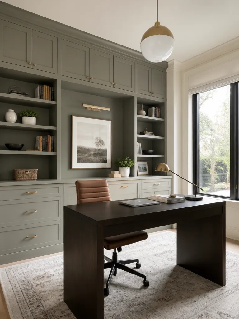 Painted Cabinets Home Office