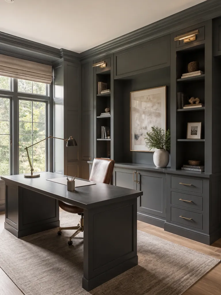 Painted Cabinets Home Office Luxury editorial staging