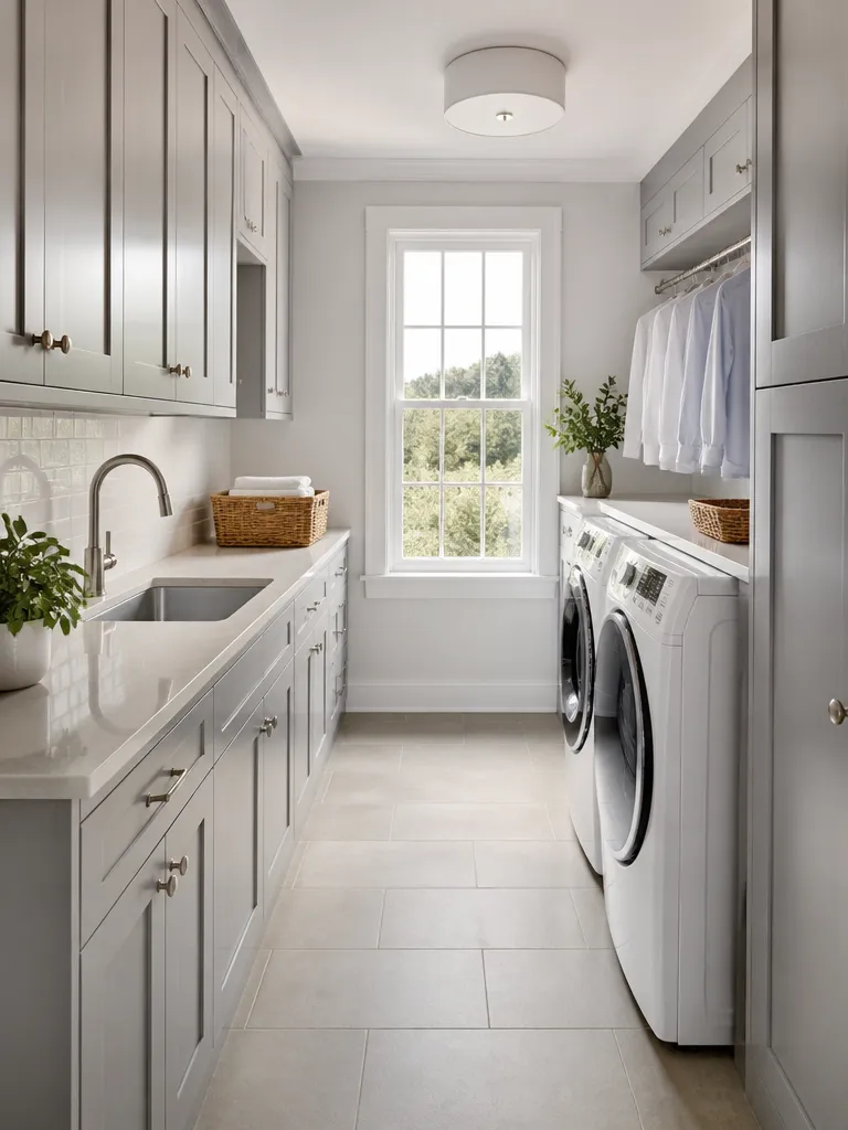 Painted Cabinets Laundry Room