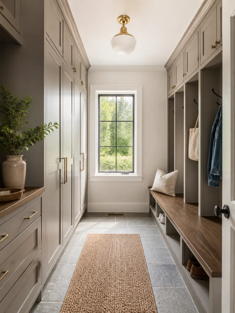 Painted Cabinets Mudroom Luxury editorial staging