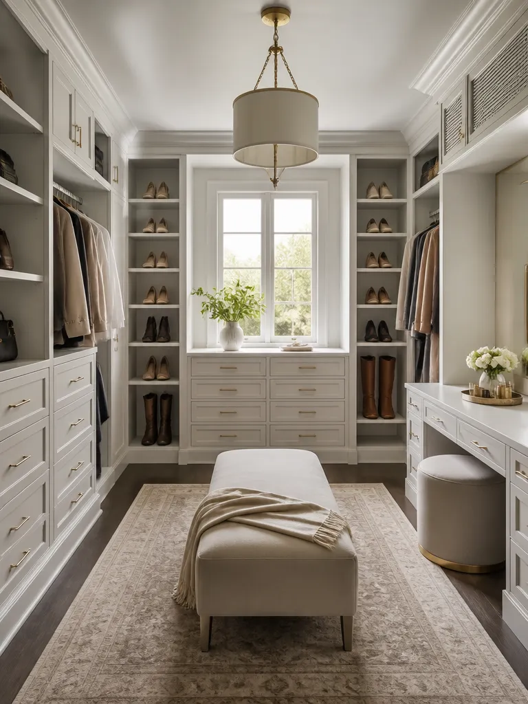 Painted Cabinets Walk-in Closet Luxury editorial staging