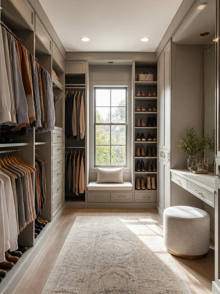 Painted Cabinets Walk-in Closet Warm residential staging