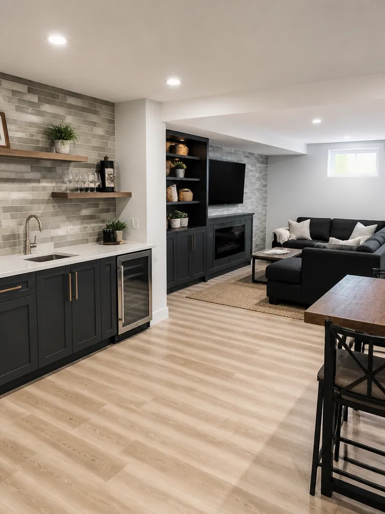 Peel and Stick Tile Basement