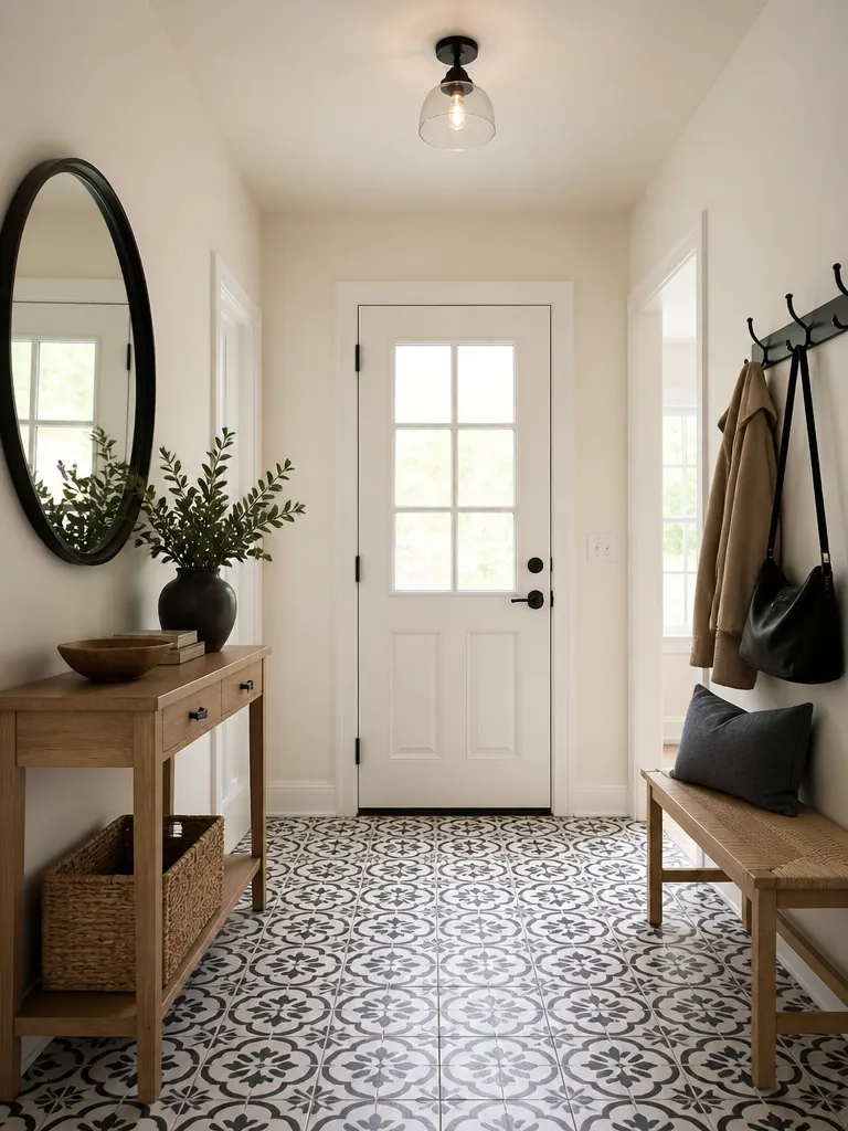 Peel and Stick Tile Entryway