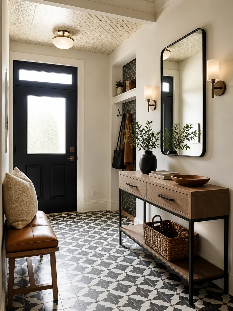Peel and Stick Tile Entryway Luxury editorial staging