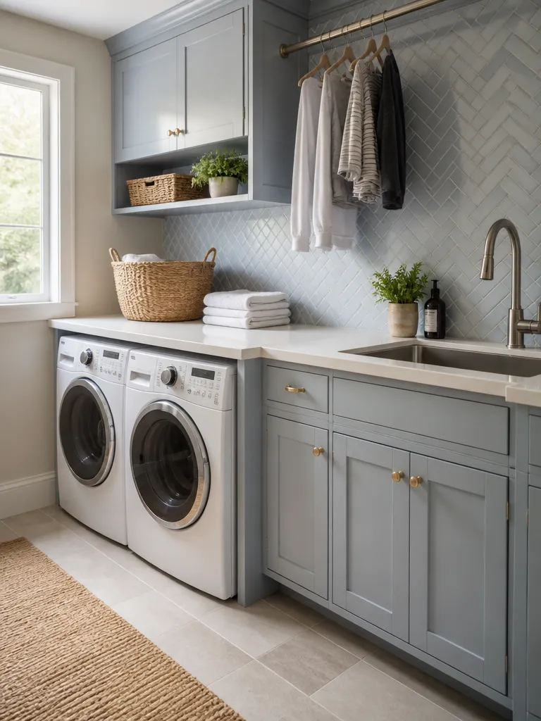 Peel and Stick Tile Laundry Room Warm residential staging