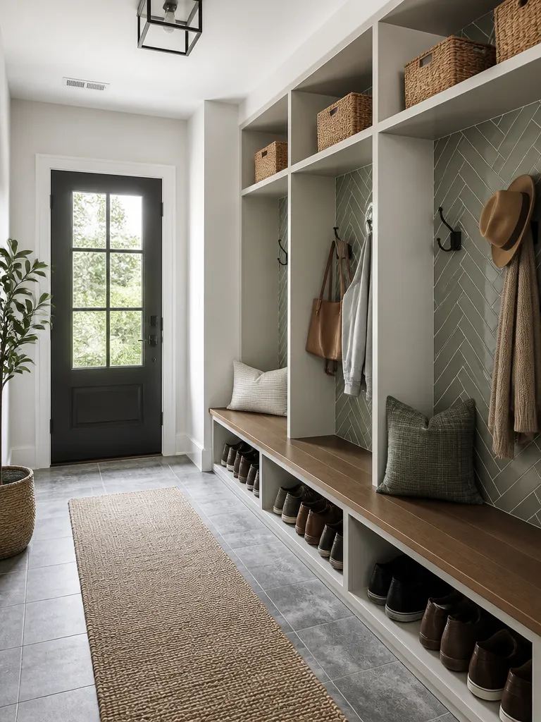 Peel and Stick Tile Mudroom