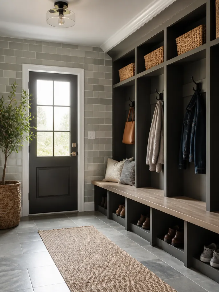 Peel and Stick Tile Mudroom Luxury editorial staging