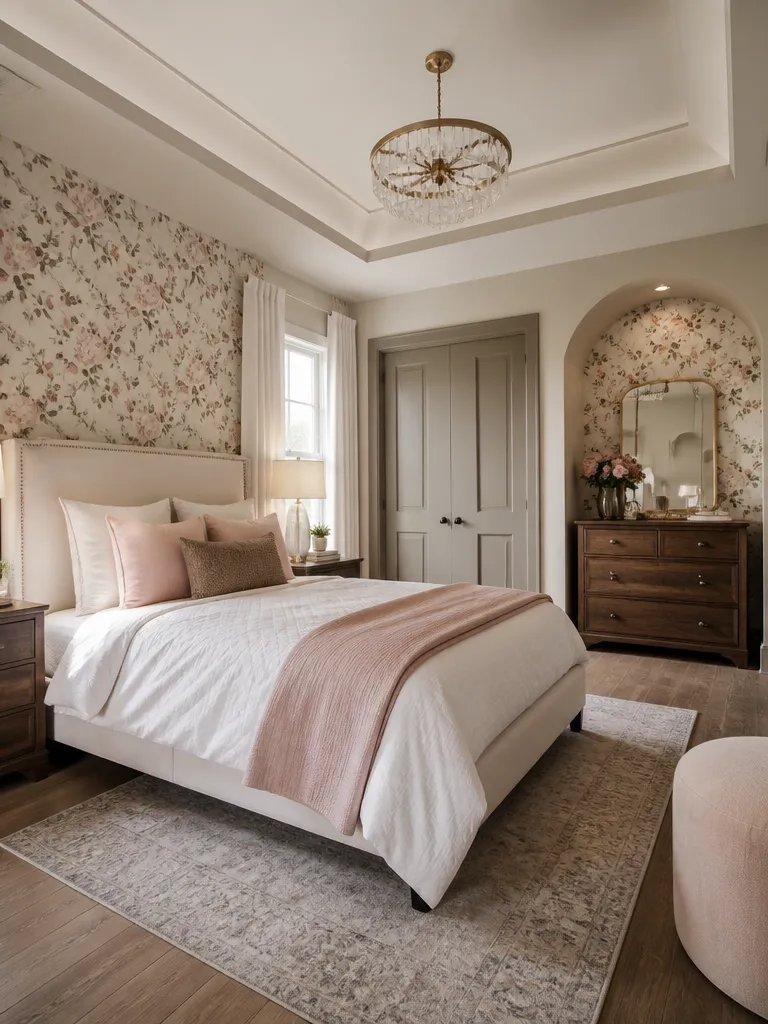 Peel and Stick Wallpaper Bedroom Luxury editorial staging