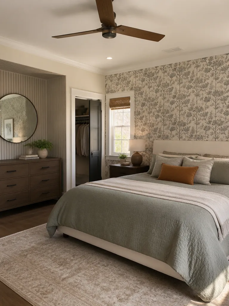 Peel and Stick Wallpaper Bedroom Warm residential staging
