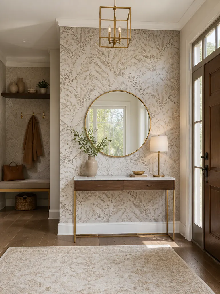 Peel and Stick Wallpaper Entryway Luxury editorial staging