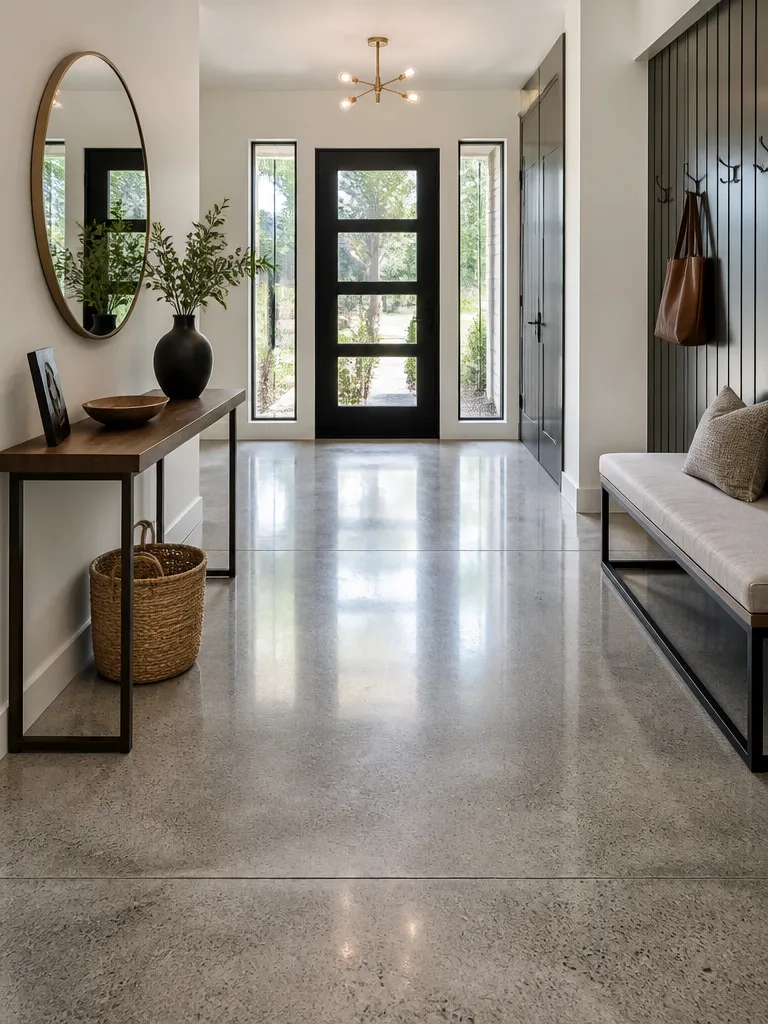 Polished Concrete Floors Entryway Luxury editorial staging