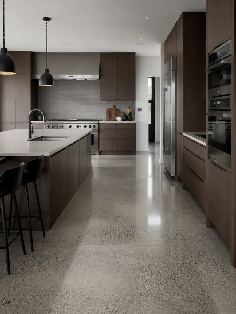 Polished Concrete Floors Kitchen Luxury editorial staging