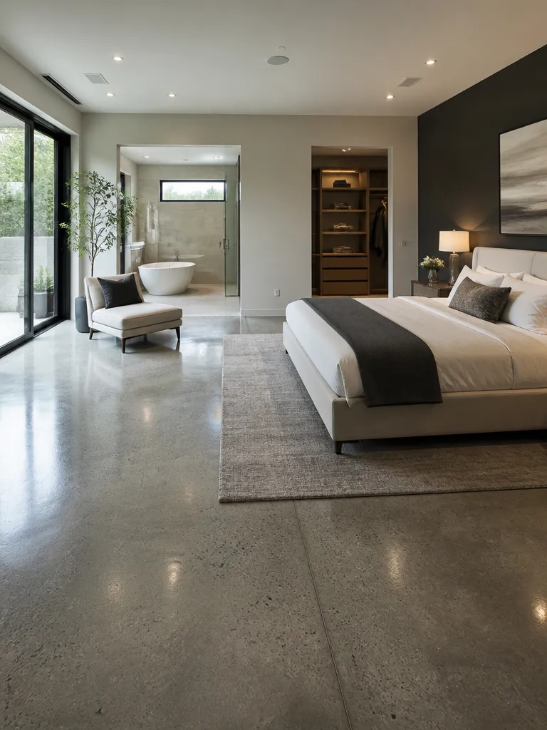Polished Concrete Floors Master Bedroom