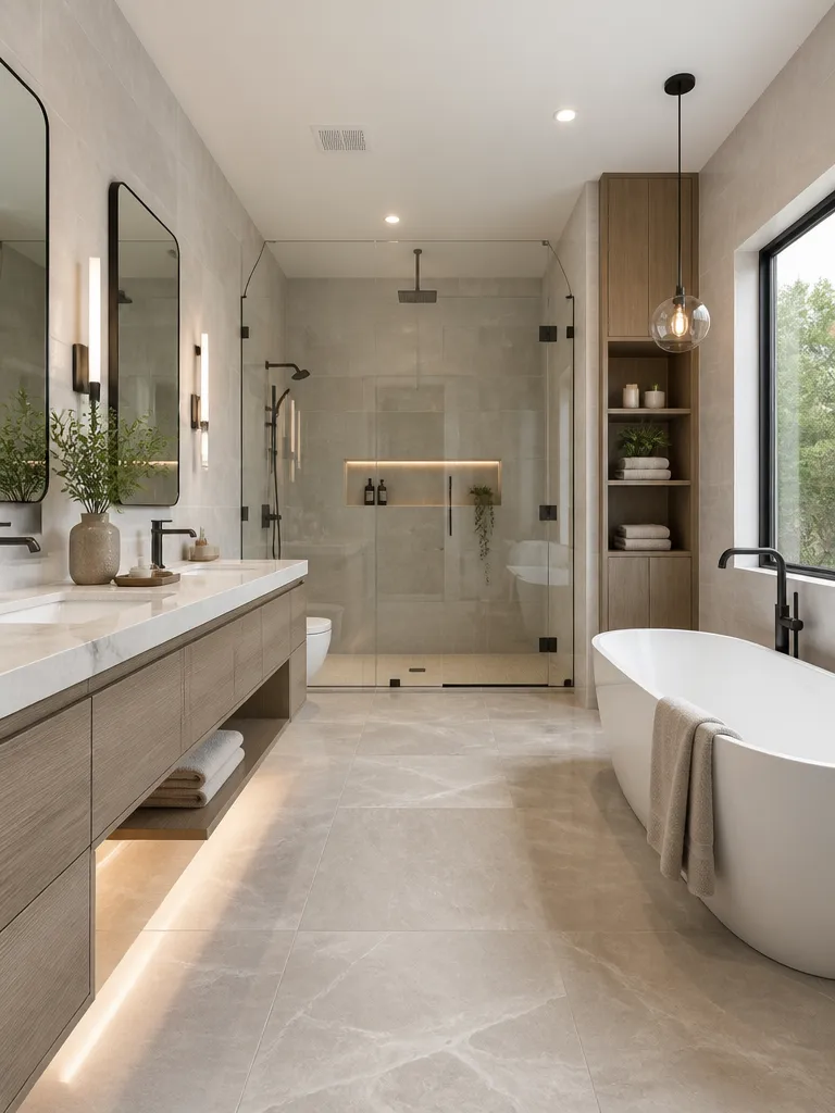 Porcelain Tile Bathroom Luxury editorial staging