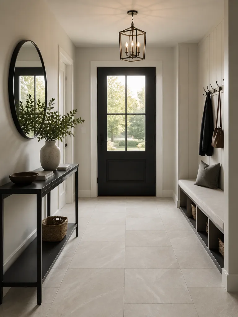Porcelain Tile Entryway Warm residential staging