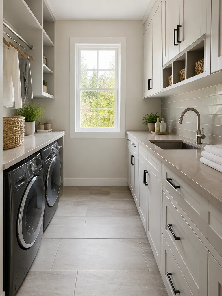 Porcelain Tile Laundry Room