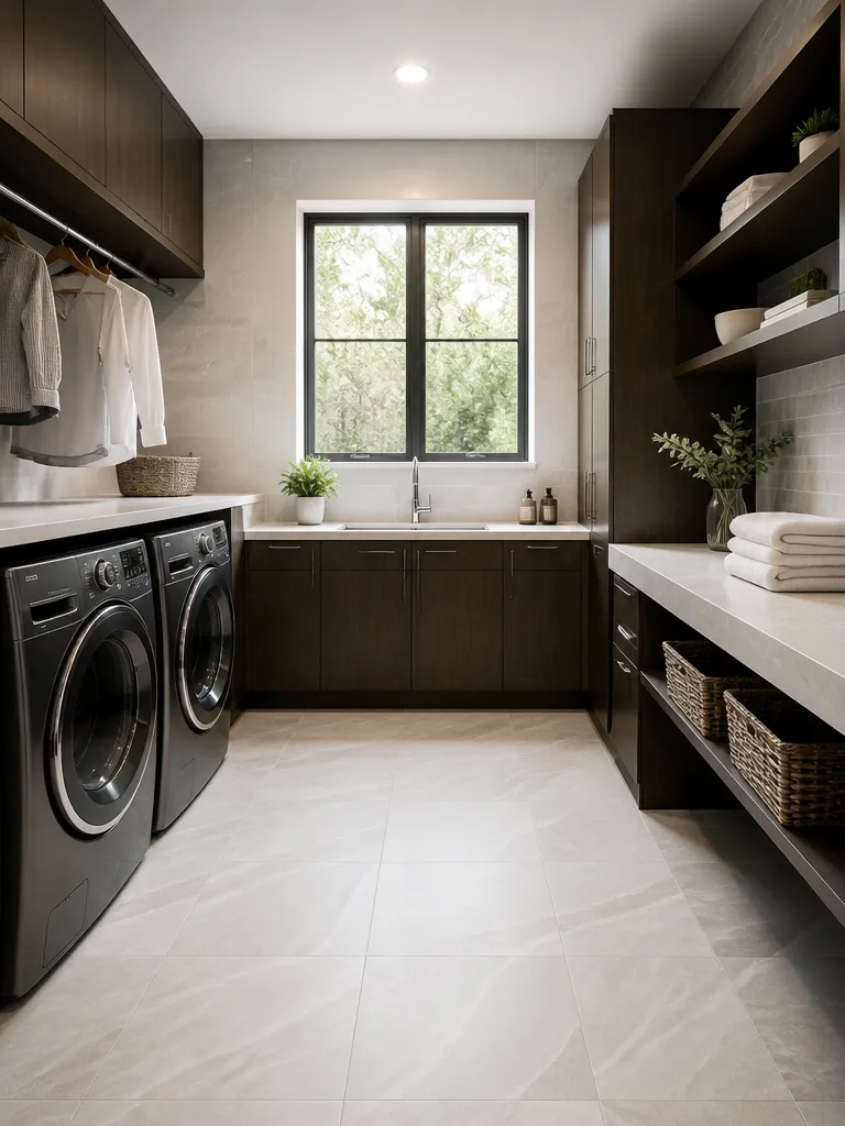 Porcelain Tile Laundry Room Luxury editorial staging