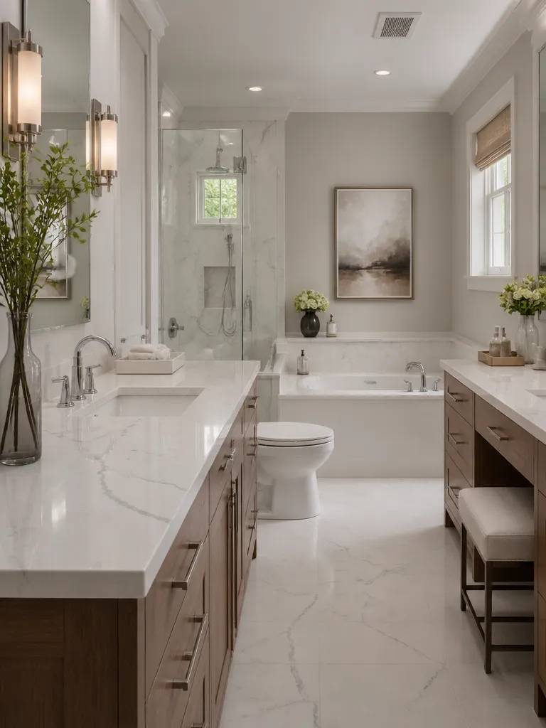 Quartz Countertops Bathroom Warm residential staging