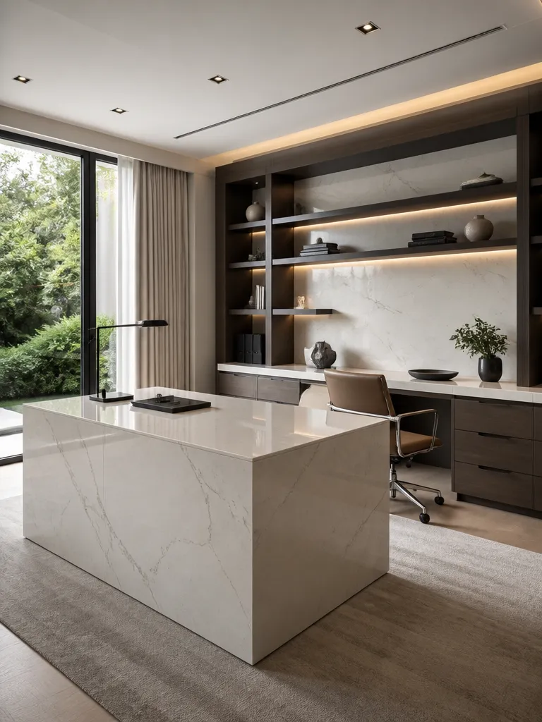 Quartz Countertops Home Office Luxury editorial staging
