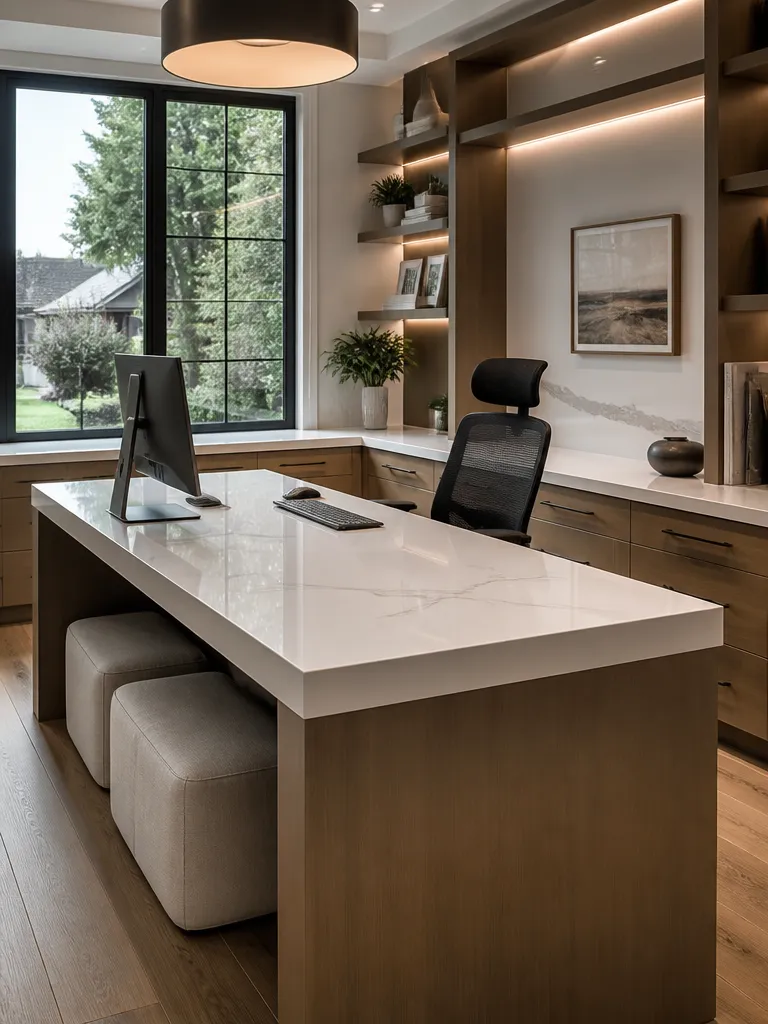 Quartz Countertops Home Office Warm residential staging