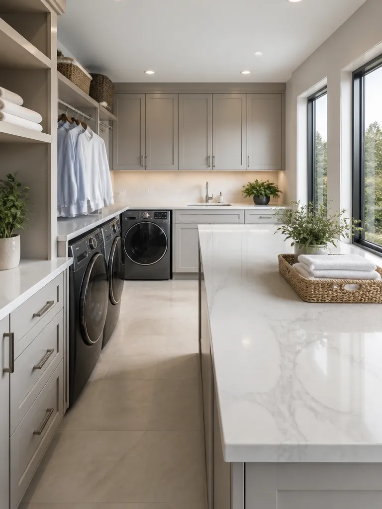 Quartz Countertops Laundry Room Luxury editorial staging