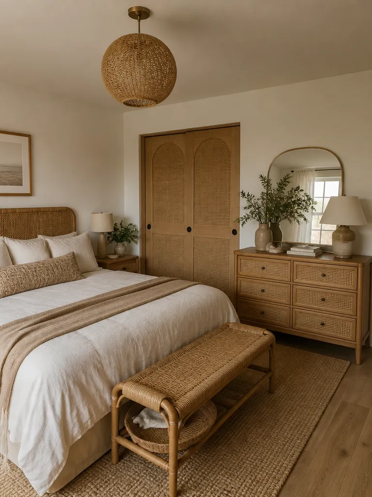 Rattan Bedroom Warm residential staging