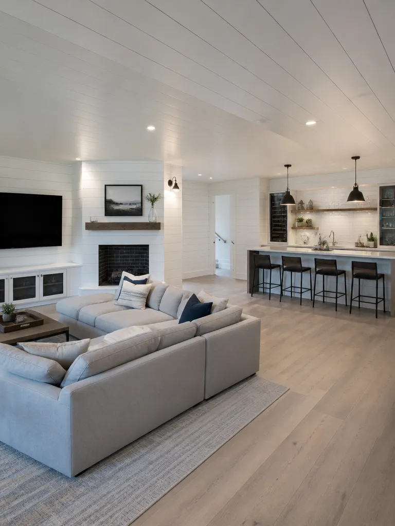 Shiplap Walls Basement