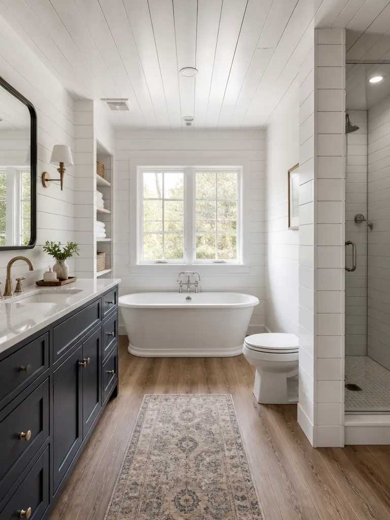 Shiplap Walls Bathroom