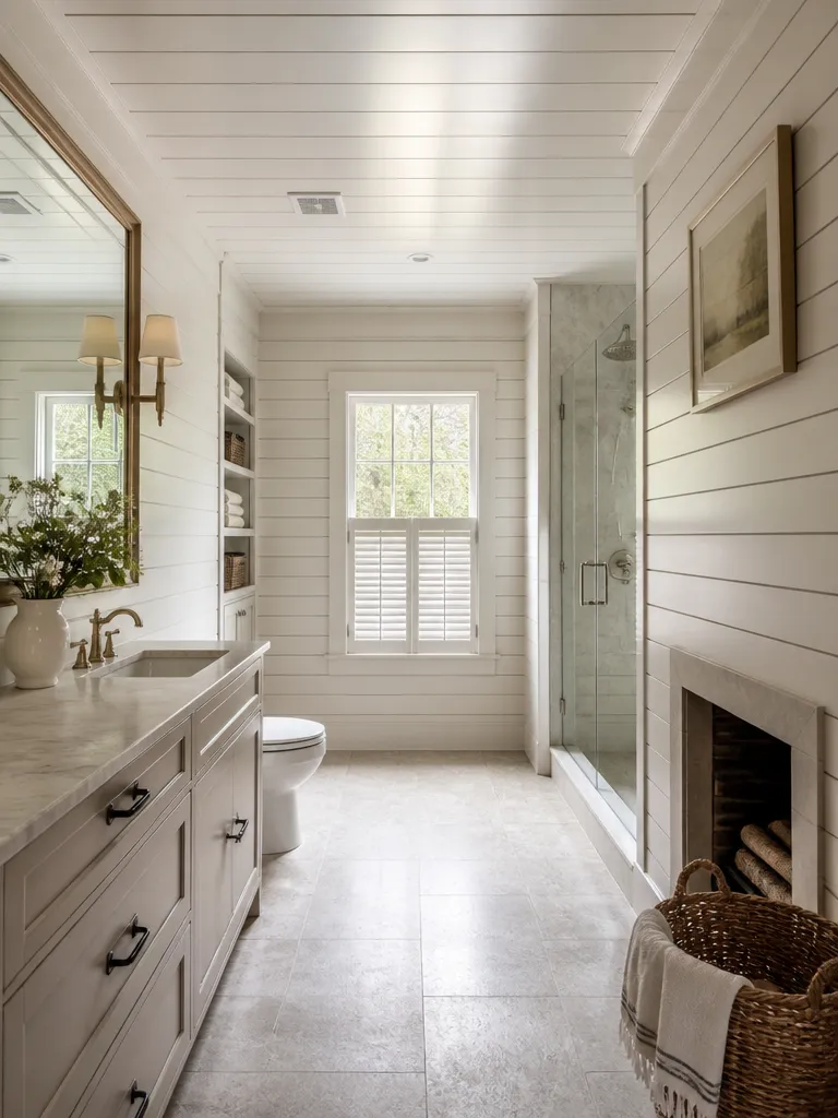 Shiplap Walls Bathroom Luxury editorial staging