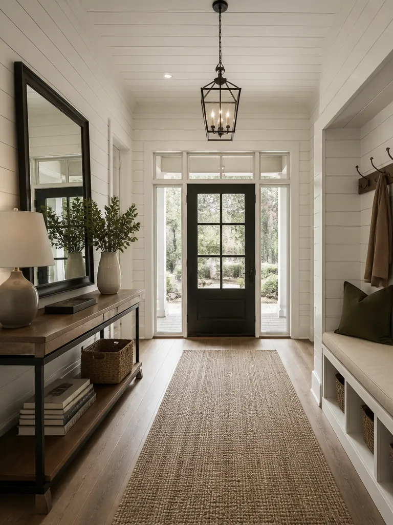 Shiplap Walls Entryway Luxury editorial staging