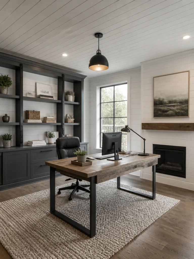 Shiplap Walls Home Office