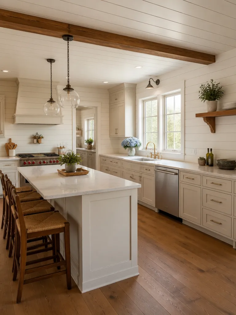 Shiplap Walls Kitchen Warm residential staging