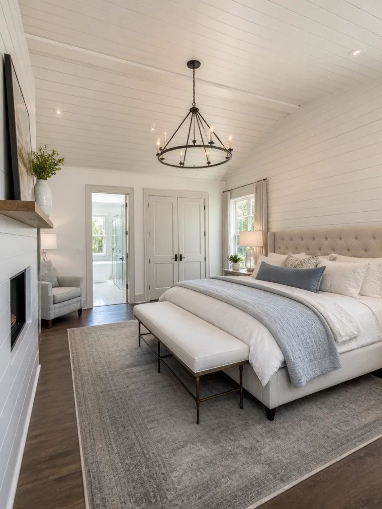 Shiplap Walls Master Bedroom