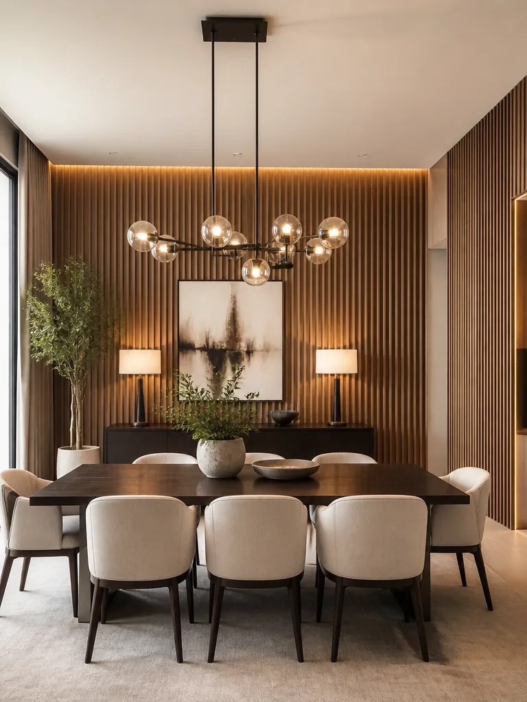 Slat Wall Dining Room Luxury editorial staging