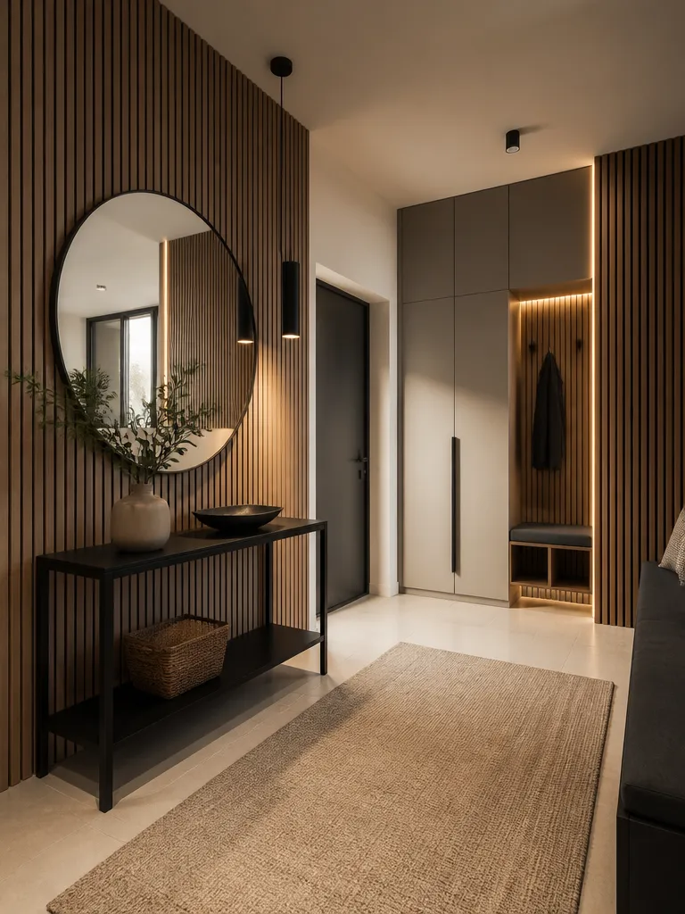 Slat Wall Entryway Luxury editorial staging
