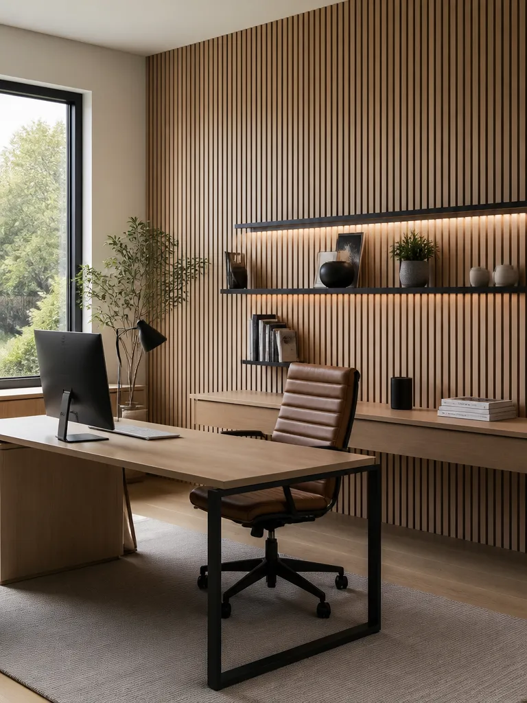 Slat Wall Home Office